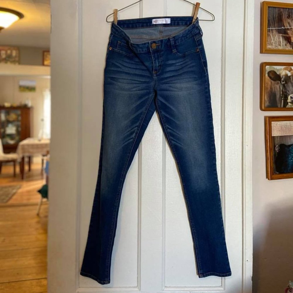 No Boundaries Jeans Sz 7 Blue Denim Stretch Skinny